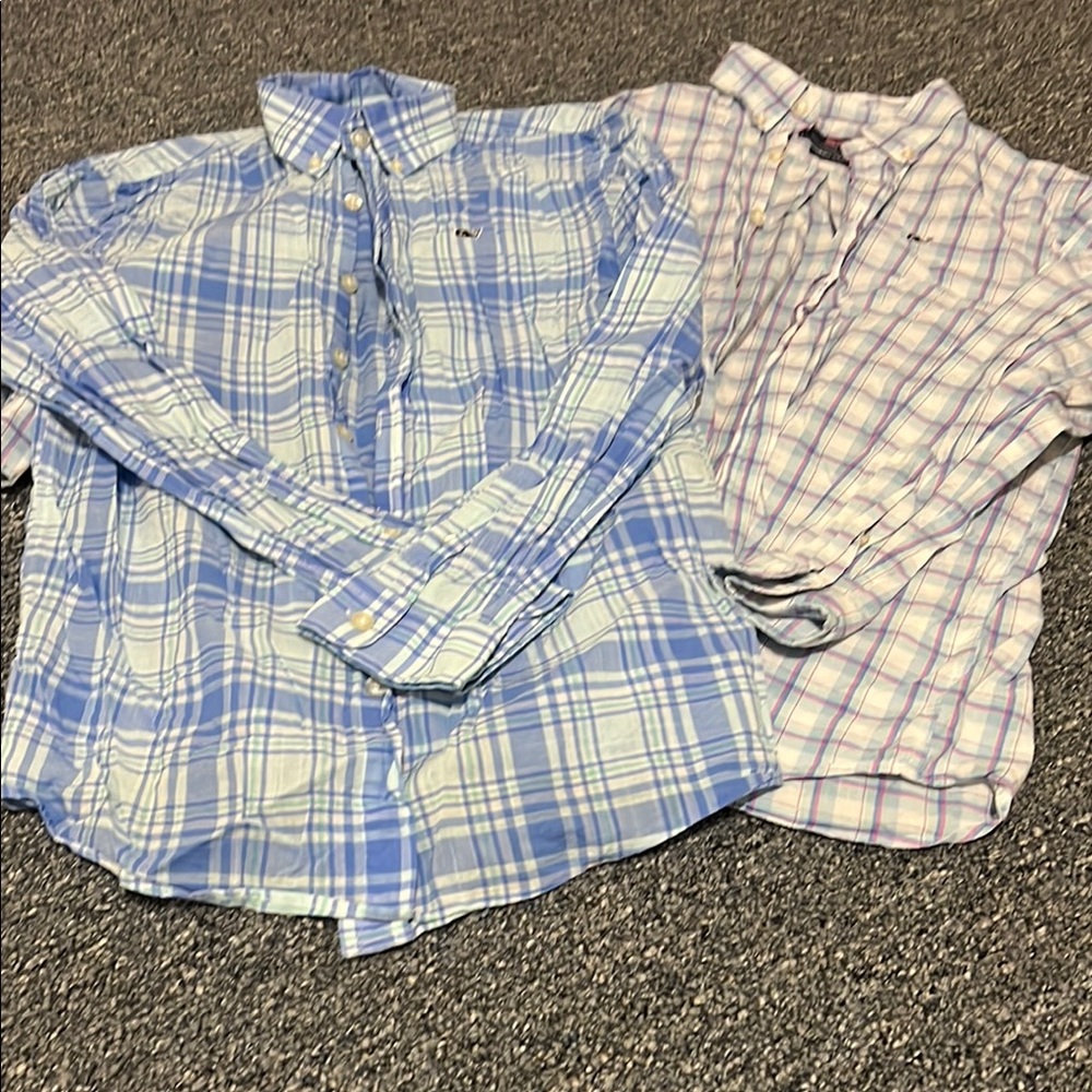 Kids Plaid Button-Up Shirt - Blue and White